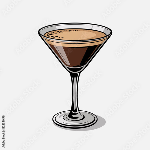 A close-up of an elegant chocolate cocktail showcasing creamy textures and rich colors, perfect for dessert lovers and cocktail enthusiasts seeking something unique.