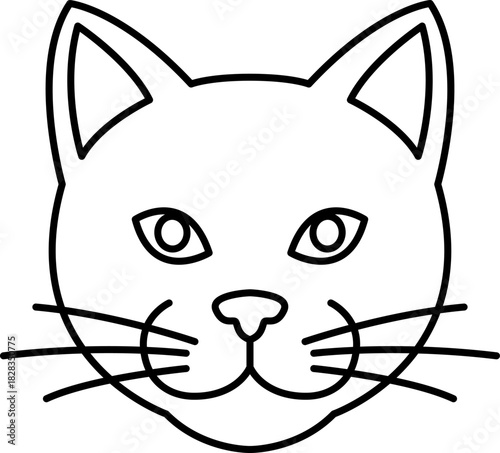 Cat Animal Icon Line Illustration