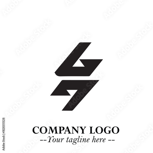 Sleek Electrical Logo Symbol on a Clean White Background for Modern Branding Design Elements Art