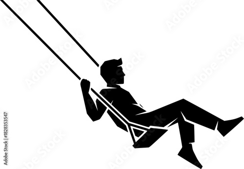 swing man silhouette illustration on white background
