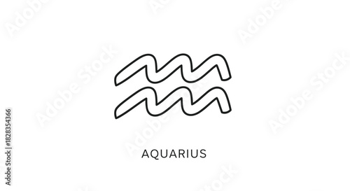 Aquarius zodiac symbol with the word Aquarius written below it.
