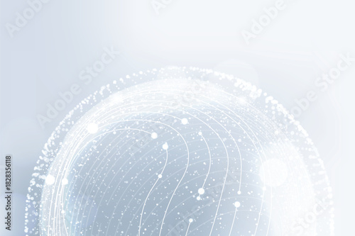 Abstract glowing sphere with digital data streams