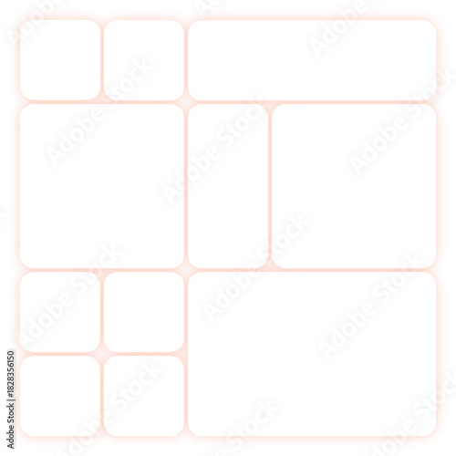 Modular Grid Layout Template Vector - Modern UI Photo Collage Album Background