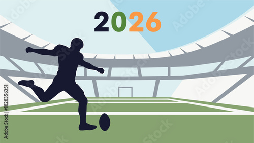 2026 World Cup Kickoff in North American Stadium.