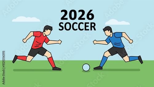 2026 Soccer Championship Match Illustration with Players.