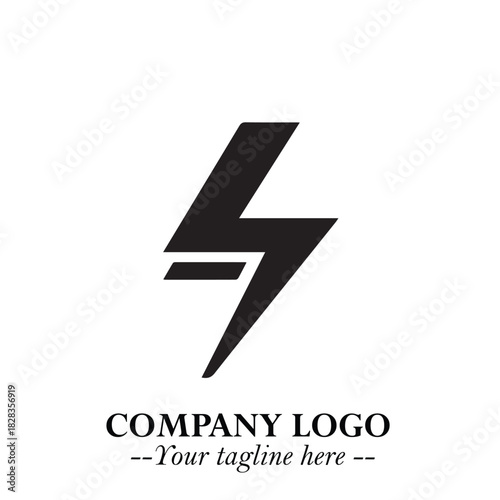 Sleek Electrical Logo Symbol on a Clean White Background for Modern Branding Design Elements Art