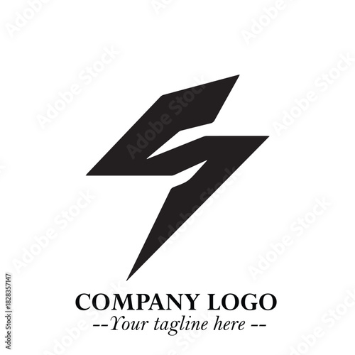 Sleek Electrical Logo Symbol on a Clean White Background for Modern Branding Design Elements Art