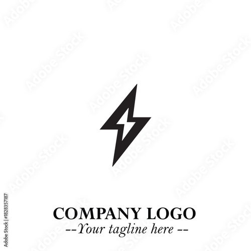 Sleek Electrical Logo Symbol on a Clean White Background for Modern Branding Design Elements Art