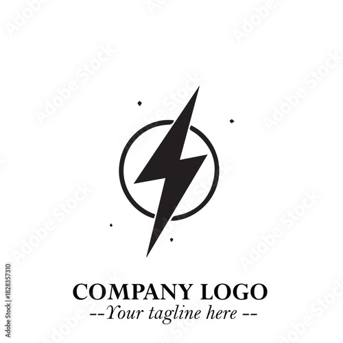 Sleek Electrical Logo Symbol on a Clean White Background for Modern Branding Design Elements Art