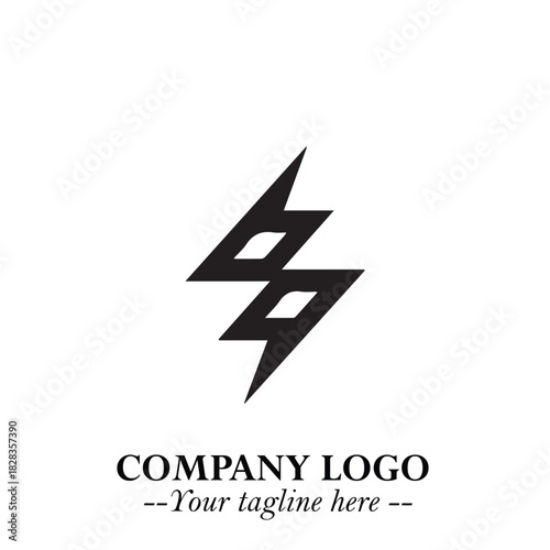 Sleek Electrical Logo Symbol on a Clean White Background for Modern Branding Design Elements Art