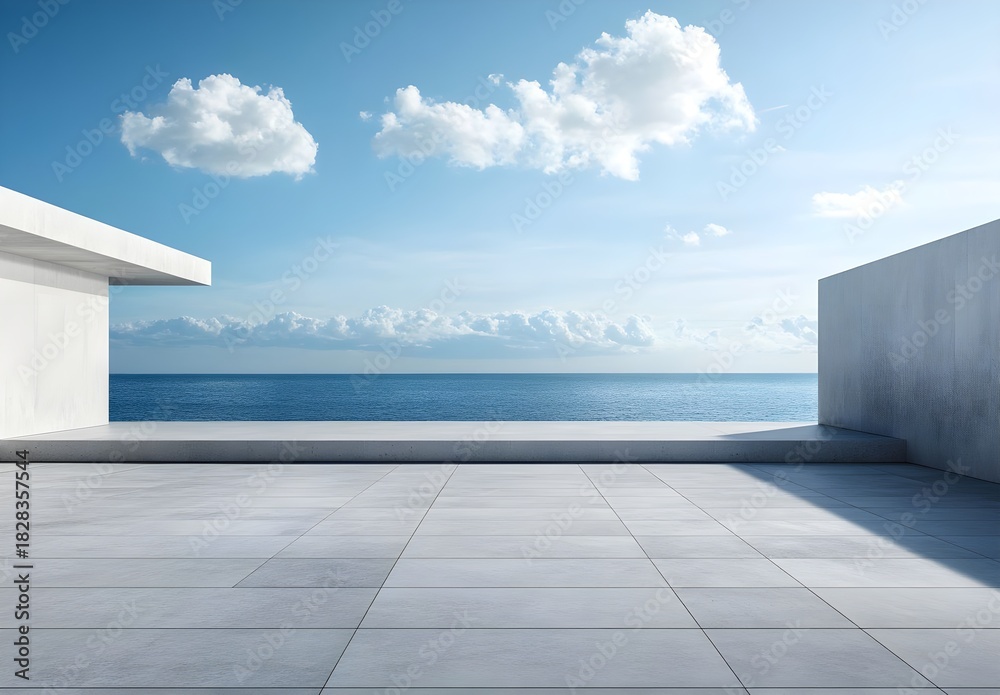 Obraz premium Modern Minimalist Architecture overlooking Ocean
