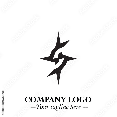 Sleek Electrical Logo Symbol on a Clean White Background for Modern Branding Design Elements Art