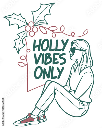 t shirt design prompt holly vibes only