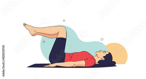Relaxing yoga pose for core strength and flexibility, perfect for wellness blogs and fitness guides, promoting healthy lifestyle and mindful movement
