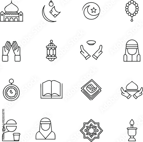Furniture icon set with various home objects
