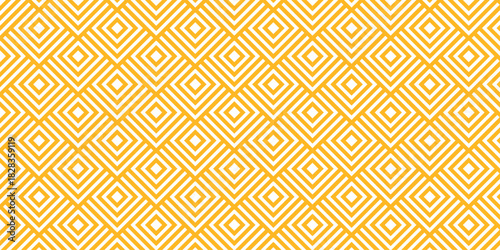 seamless pattern with square brown overlap swirl fabric vector overlapping ornament textile background.	