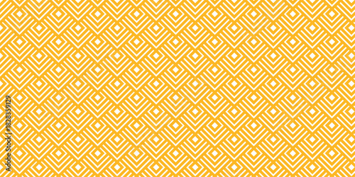 seamless pattern with square brown overlap swirl fabric vector overlapping ornament textile background.	