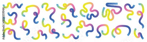 Wallpaper Mural Abstract confetti-like curved shapes and spirals for creative wallpapers and digital art compositions Torontodigital.ca