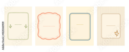 手書き風フレームカードセット、Hand-Drawn Frame Card Set