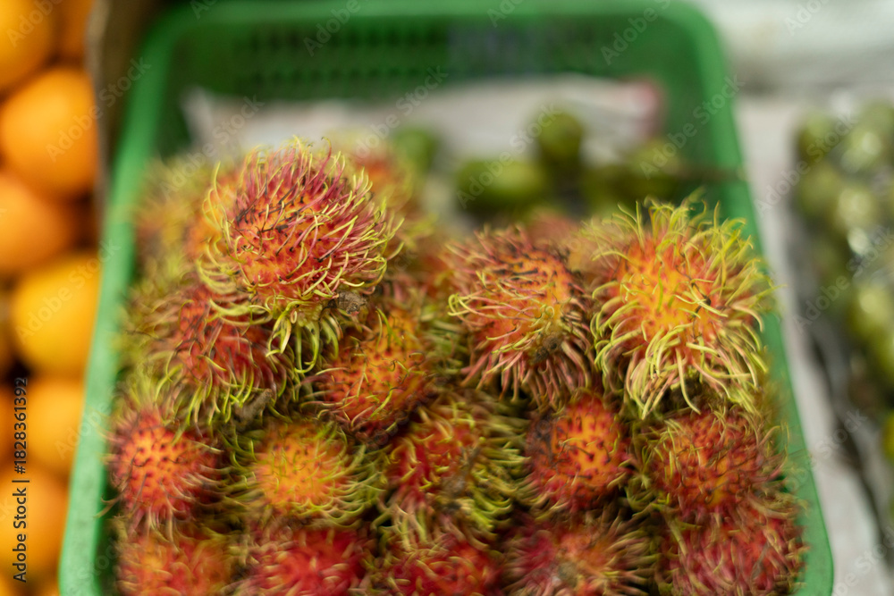 Fototapeta premium Close-up of fresh rambutan fruit.