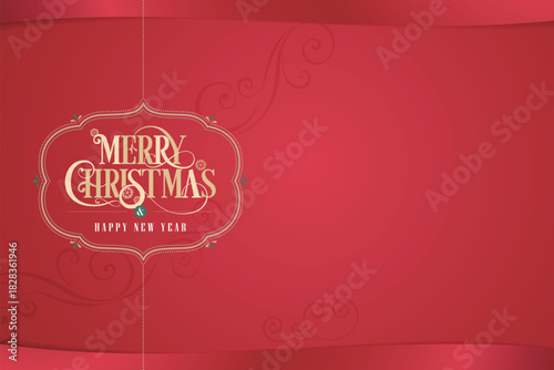 Daily A054 Elegant Red Christmas Greeting shows the Christmas atmosphere vector illustration graphic EPS 10
