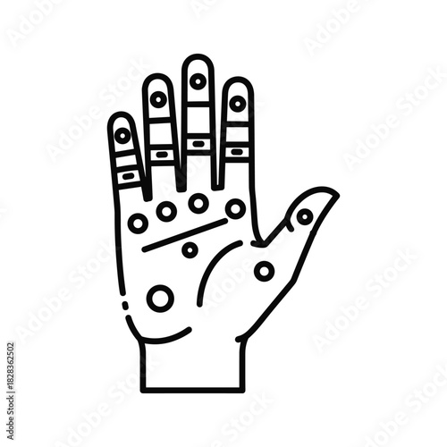 Explore your destiny with detailed palm reading and discover your future, simple line art for fortune telling and mystic designs