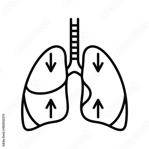 Promote lung health with this simple diagram showcasing healthy breathing, ideal for medical education and wellness campaigns about respiratory function