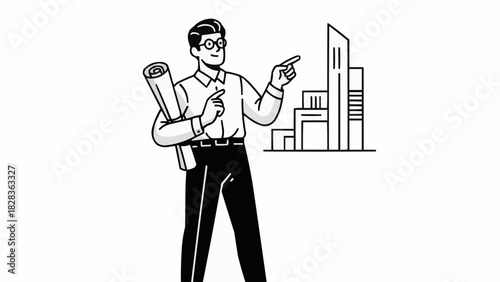 business woman drawing