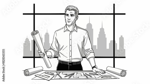 business woman in front of graph