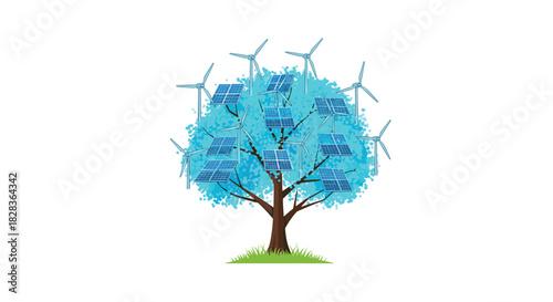 Tree of Renewable Energy Sources 1, Generative AI.