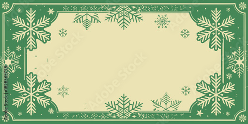 Festive winter celebration frame with delicate snowflakes, perfect for holiday greetings and seasonal promotions, adding a touch of frosty elegance