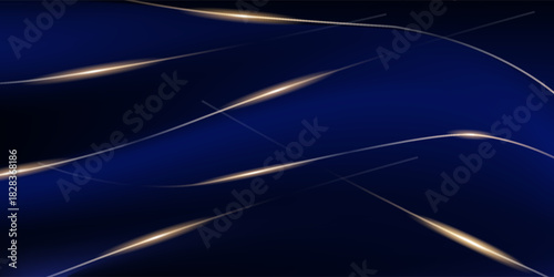blue abstract background with luxury golden elements vector illustrationPrint