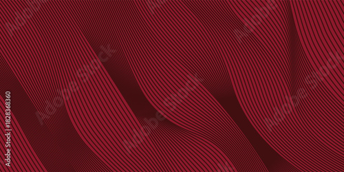 Contemporary technology cover design set. Luxury background with red line pattern (guilloche curves). Premium vector tech backdrop for business layout, digital certificate,