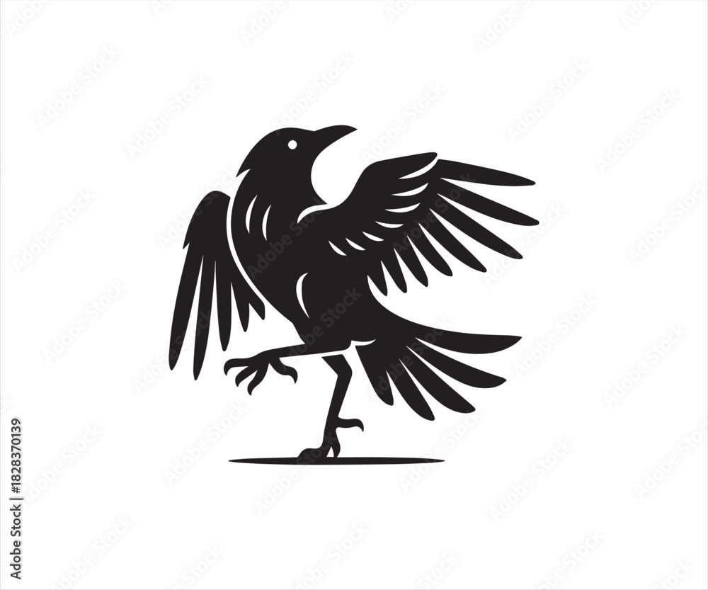 Obraz premium Crow silhouette vector illustration