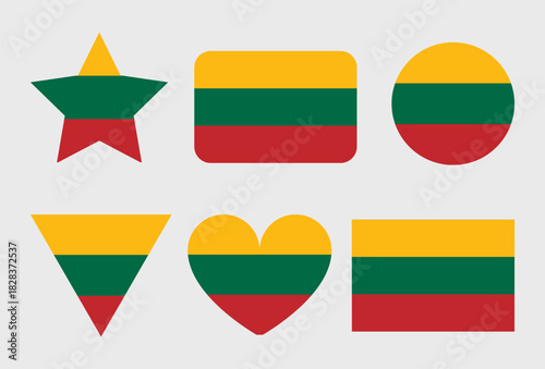 Lithuania Flag Vector Icons Set of Illustrations