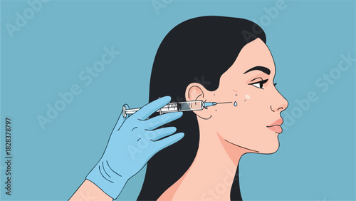 Beauty Injection Young Woman Receiving Cosmetic Facial Treatment