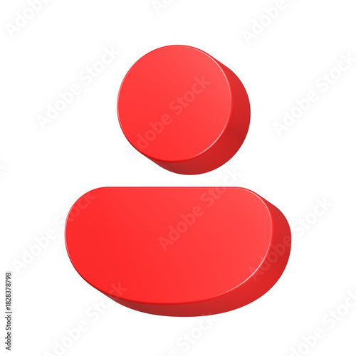 Free Download 3d rendering icon profile in red color - GFXLoad