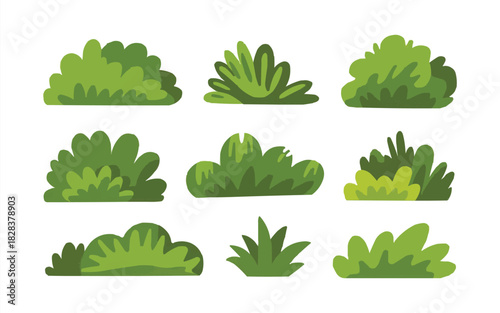 Adorable hand-drawn bushes for your whimsical garden or landscaping project needs, perfect for adding charm to invitations and designs for spring and summer fun