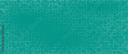 Seamless background pattern of evenly spaced white plus symbols of different sizes and opacity. illustration on teal background with stars.Eps10