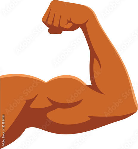 Flexing bicep arm muscular strength power symbol icon