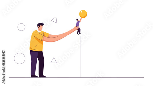 Mentorship and Support Leading to Achievement Concept Illustration