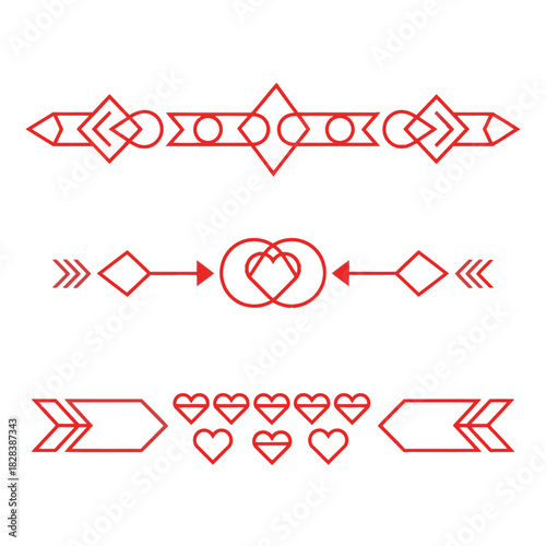 Romantic Heart Arrow Decorative Set