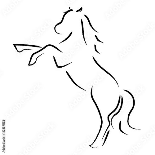 筆で描いたような和風の馬1