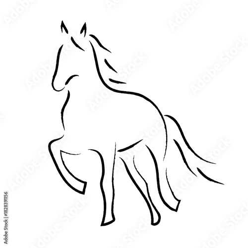 筆で描いたような和風の馬2