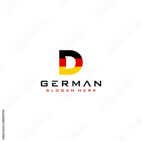 Free Download German Flag Initial Letter D Design Vector Template - GFXLoad