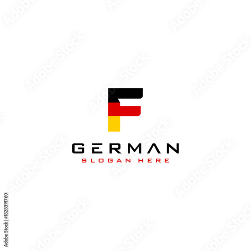 Free Download German Flag Initial Letter F Design Vector Template - GFXLoad