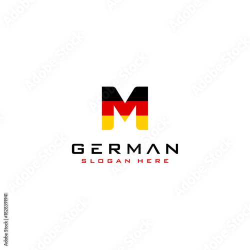 German Flag Initial Letter M Design Vector Template Free Download German Flag Initial Letter M Design Vector Template - GFXLoad