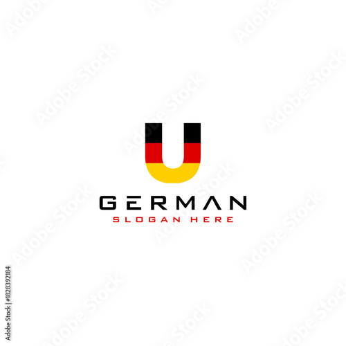 German Flag Initial Letter U Design Vector Template Free Download German Flag Initial Letter U Design Vector Template - GFXLoad