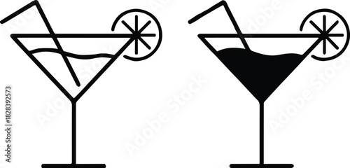 cocktail glass silhouette duo coupe stemware with citrus wedge