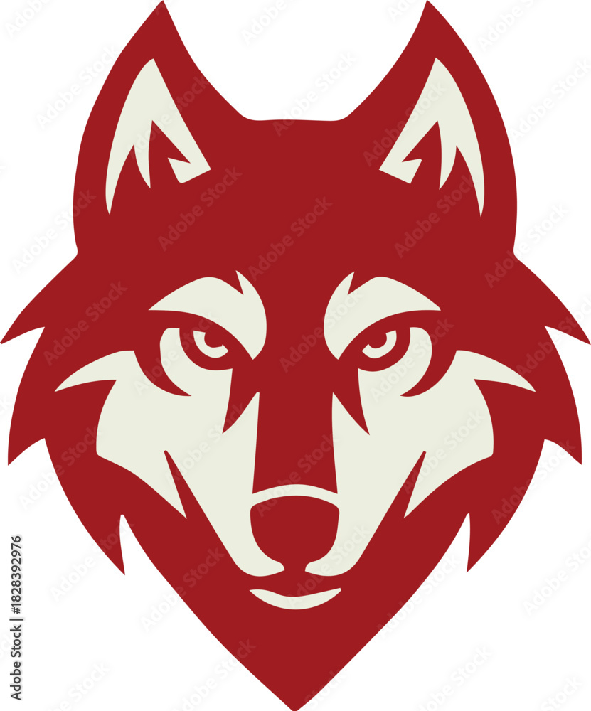 Obraz premium wolf logo emblem red head silhouette vector for branding and identity